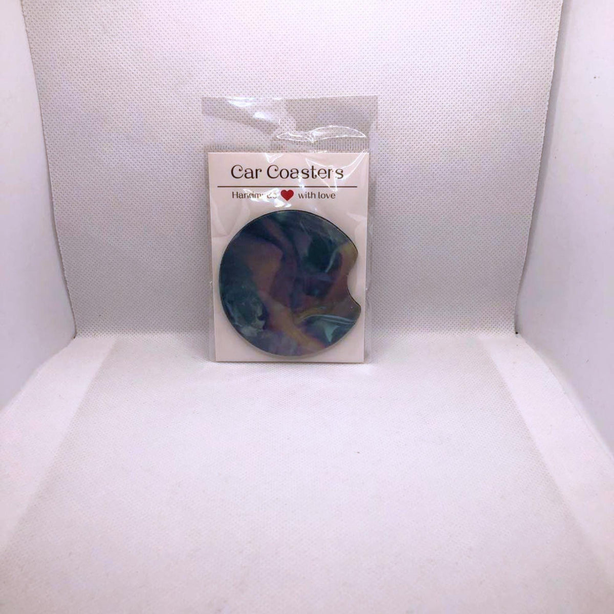 Abstract Marbled Car Coasters • Abstract Fabric & Neoprene Set • Handmade Gift for Her • Artistic Auto Accessory • Cup Holder Decor