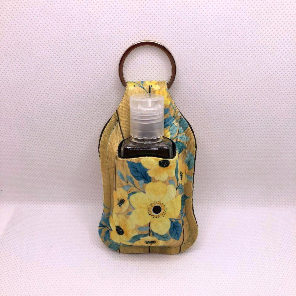Yellow Floral Hand Sanitizer Keychain/Lotion Keychain/Sunscreen Keychain