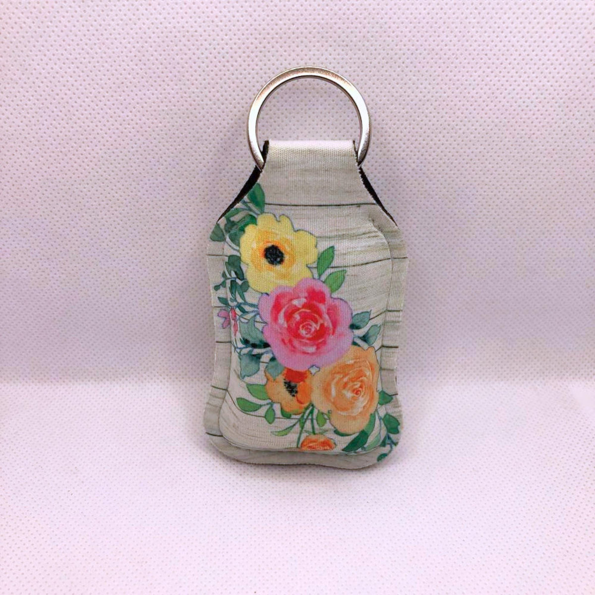 Bright Floral Hand Sanitizer Keychain/Lotion Keychain/Sunscreen Keychain