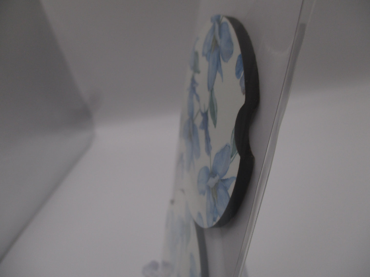2 MDF Car Coasters - Blue Flower