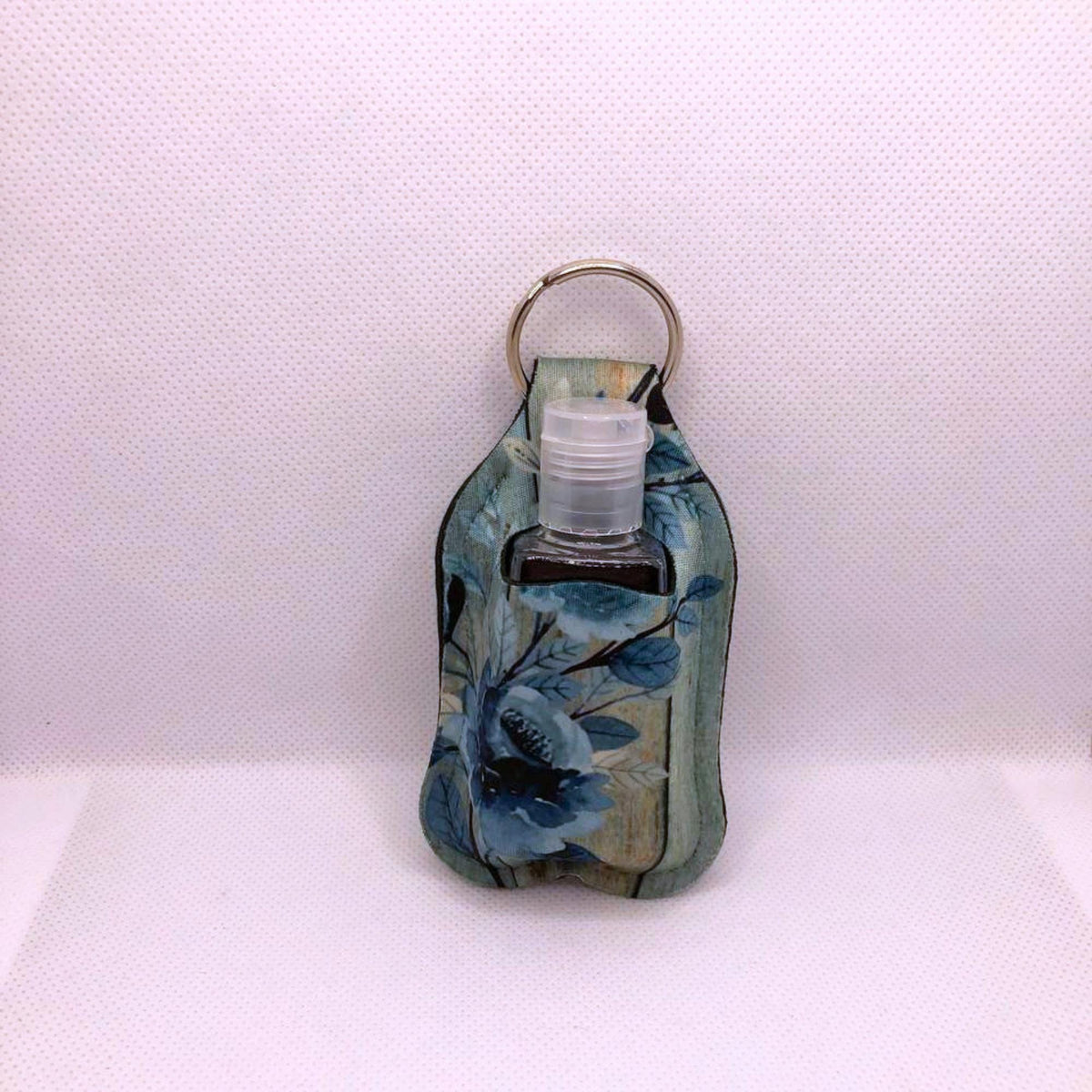 Blue Floral Hand Sanitizer Keychain/Lotion Keychain/Sunscreen Keychain