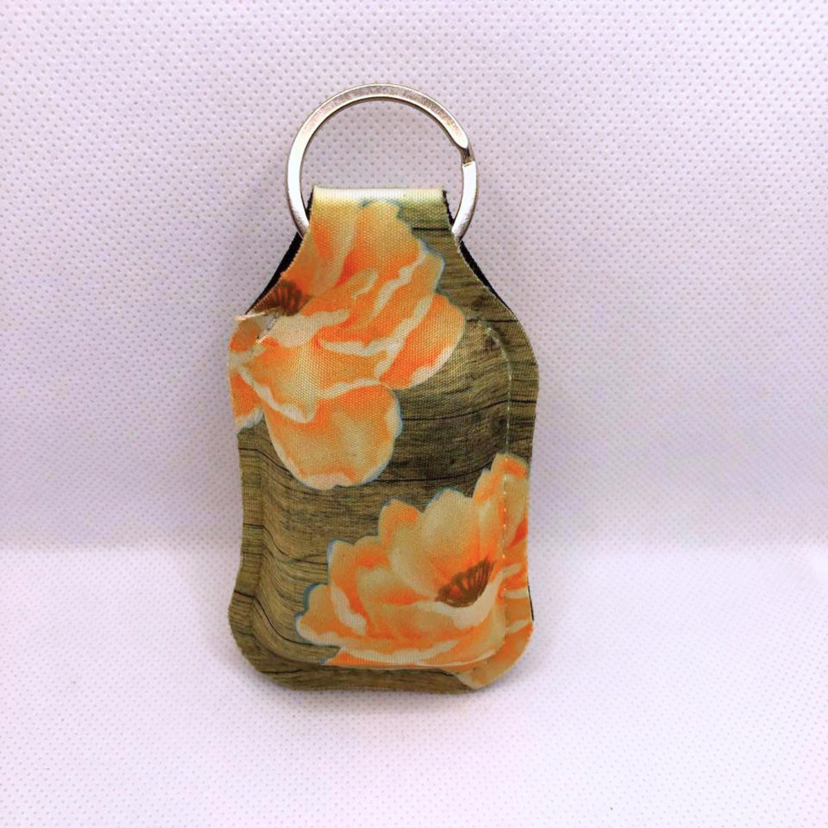 Orange Floral Hand Sanitizer Keychain/Lotion Keychain/Sunscreen Keychain