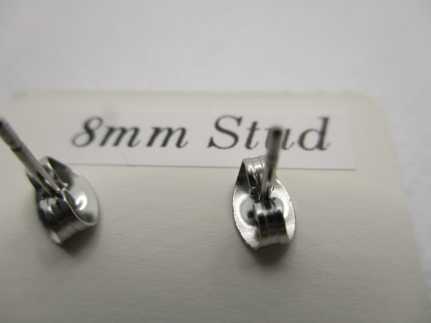 8MM Hypoallergenic Stainless-Steel Small Blue Flower With Some Glitter Stud Earrings (Not a real dried flower)