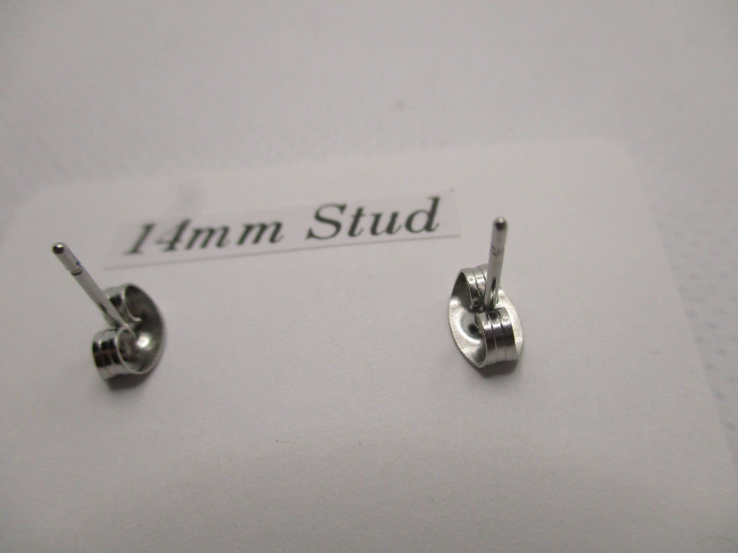 14MM Hypoallergenic Stainless-Steel Small Blue Flower With Some Glitter Stud Earrings (Not a real dried flower)
