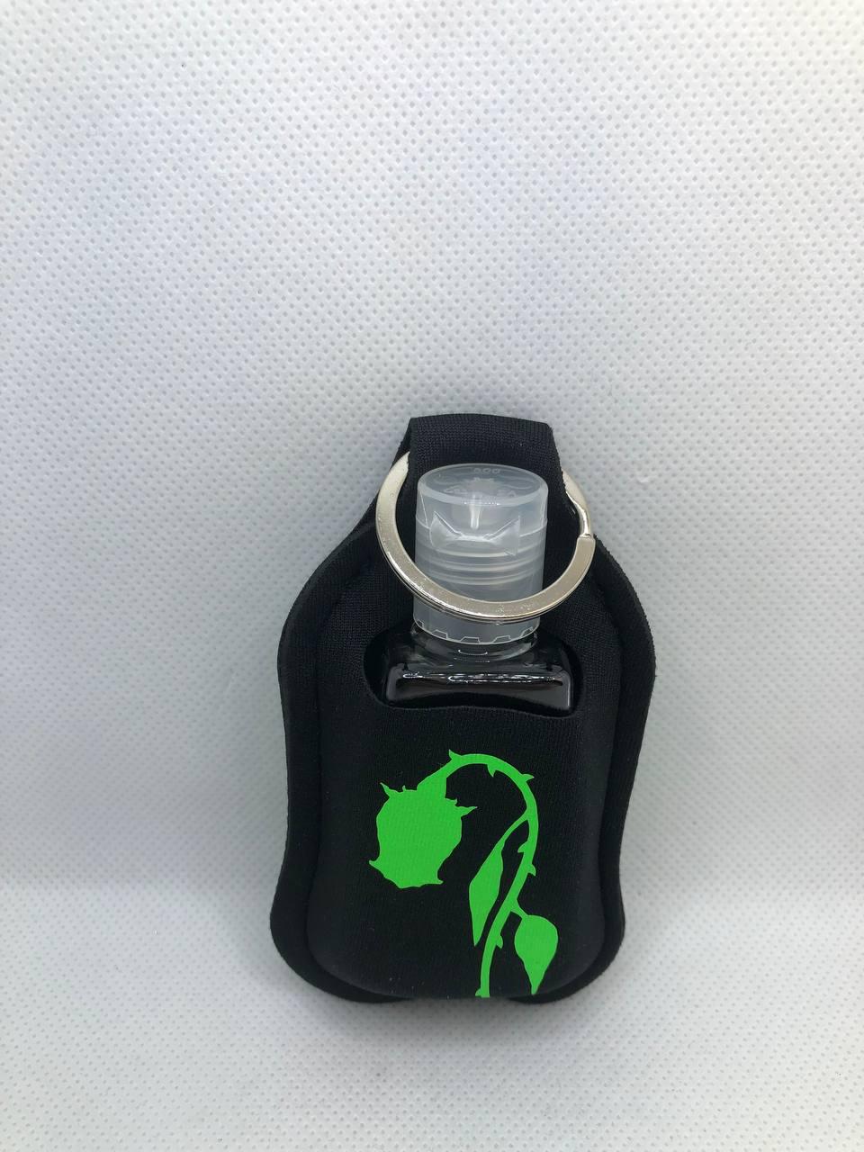 Black Glow In The Dark Wilted Rose Silhouette "Wilted Not Broken" Hand Sanitizer Keychain/Lotion Keychain/Sunscreen Keychain