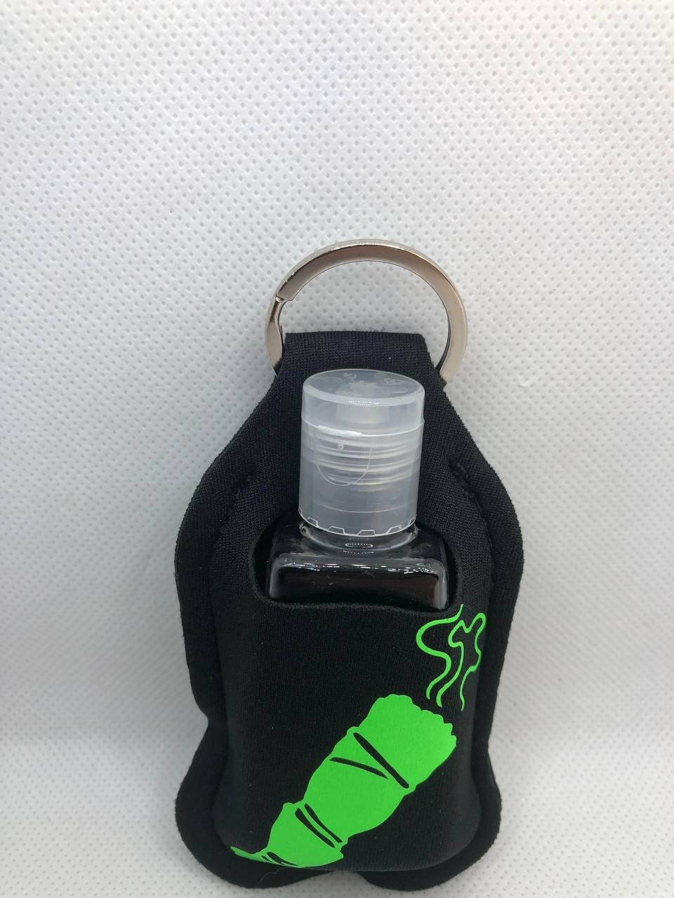 Black Glow In The Dark Burning Sage with "there's not enough sage for this" Hand Sanitizer Keychain/Lotion Keychain/Sunscreen