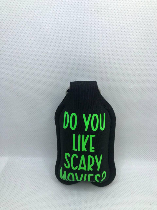 Black Glow In The Dark Scary Movie Ghostface with "Do you like Scary movies" Hand Sanitizer Keychain/Lotion Keychain/Sunscreen