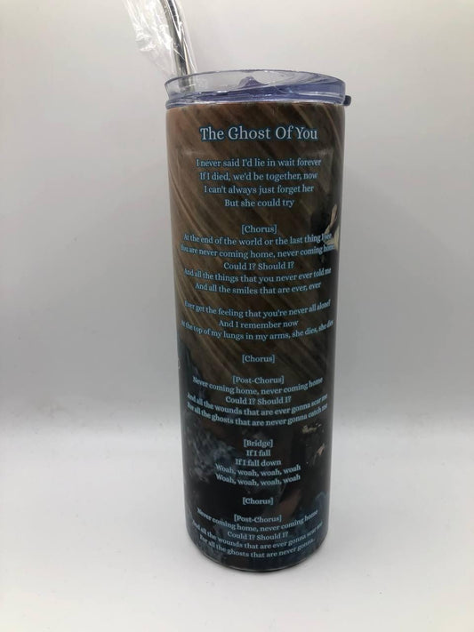 Custom Alternative Rock Band Album Cover or Song Scene Lyric Tumbler •Emo Band Gift • My Chemical Romance  The Ghost Of You Custom Tumbler