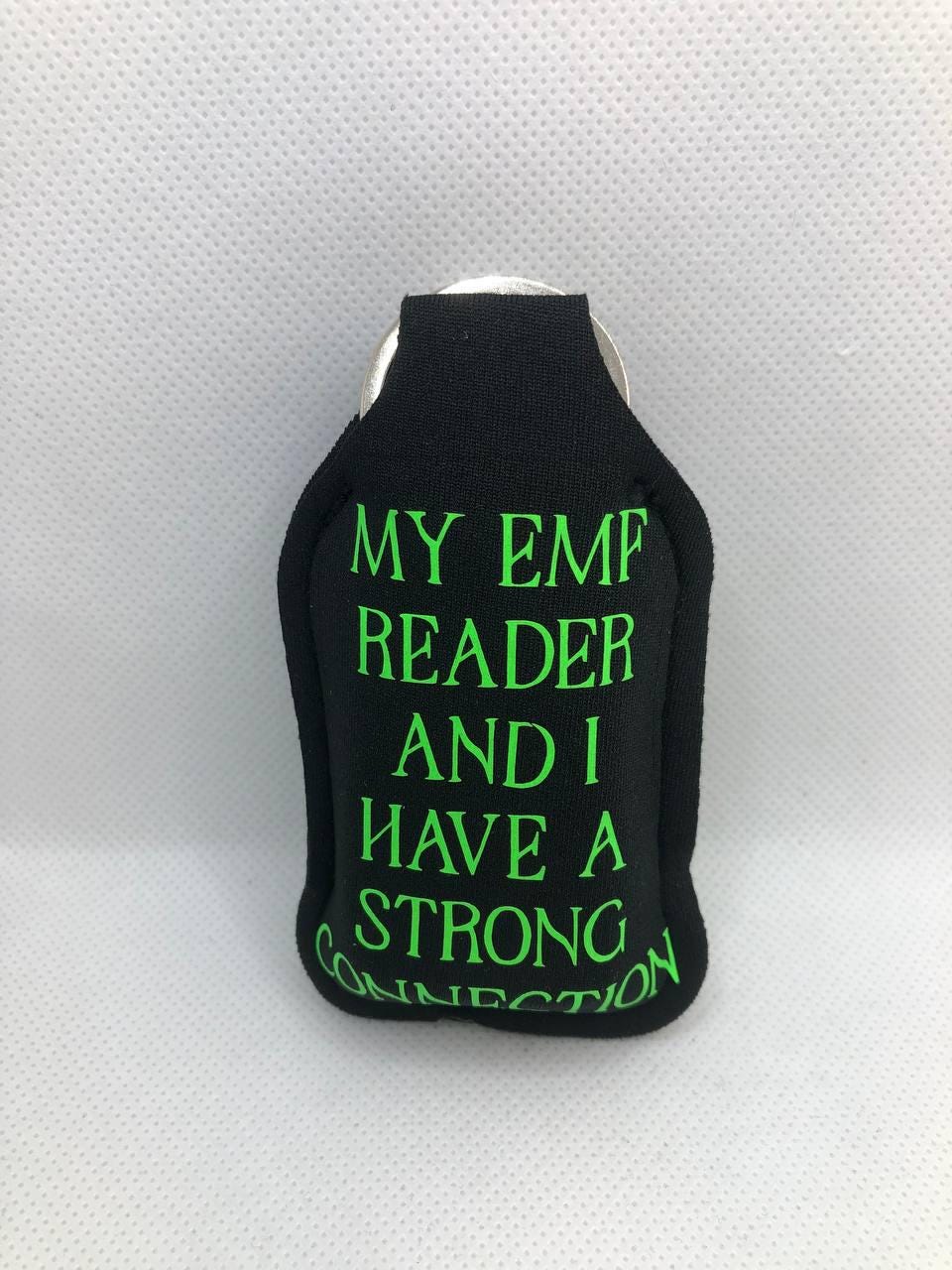 Black Glow In The Dark EMF Reader with "My EMF Reader and I Have a Strong Connection" Hand Sanitizer Keychain/Lotion Keychain/Sunscreen