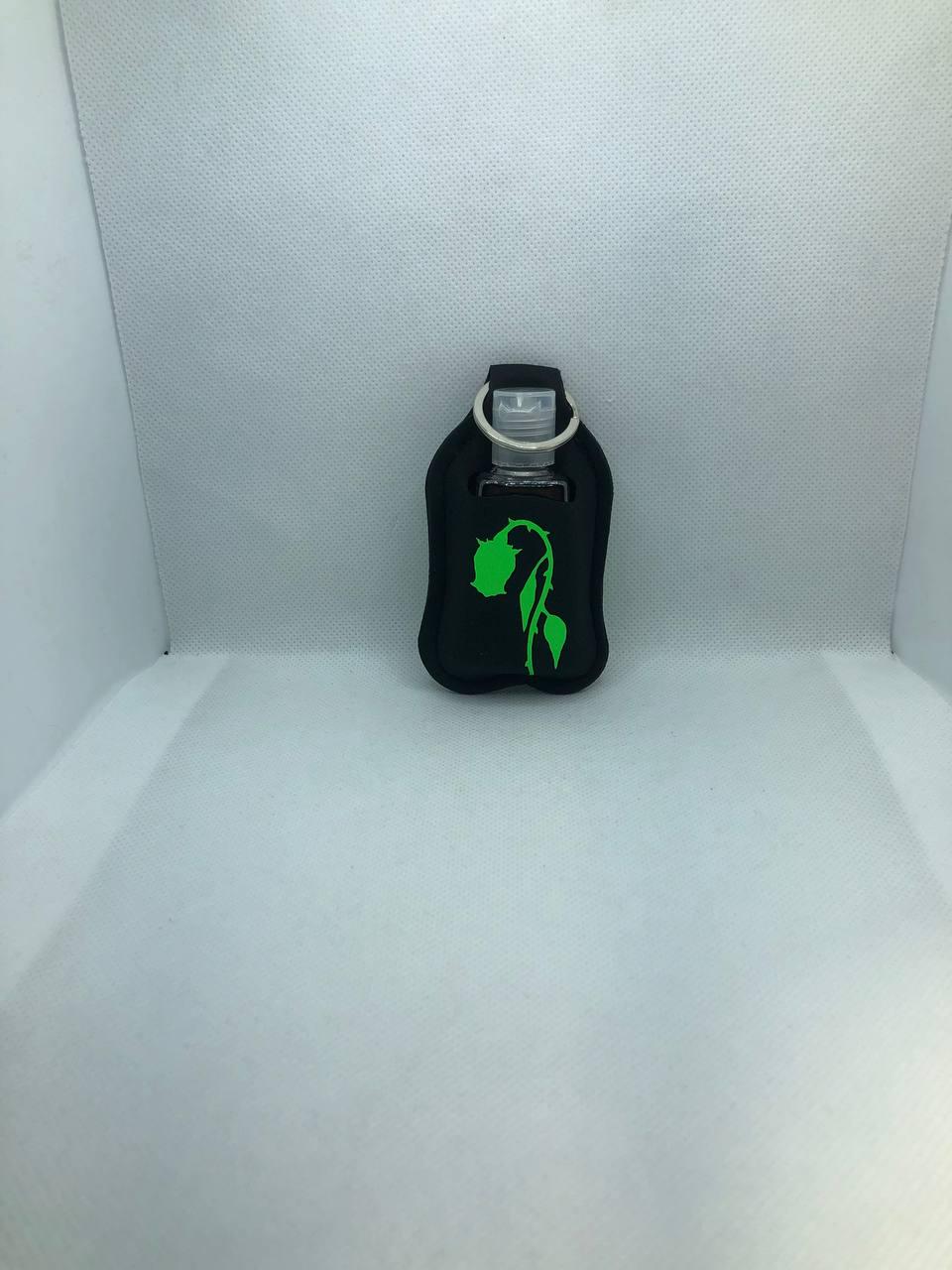Black Glow In The Dark Wilted Rose Silhouette "Wilted Not Broken" Hand Sanitizer Keychain/Lotion Keychain/Sunscreen Keychain