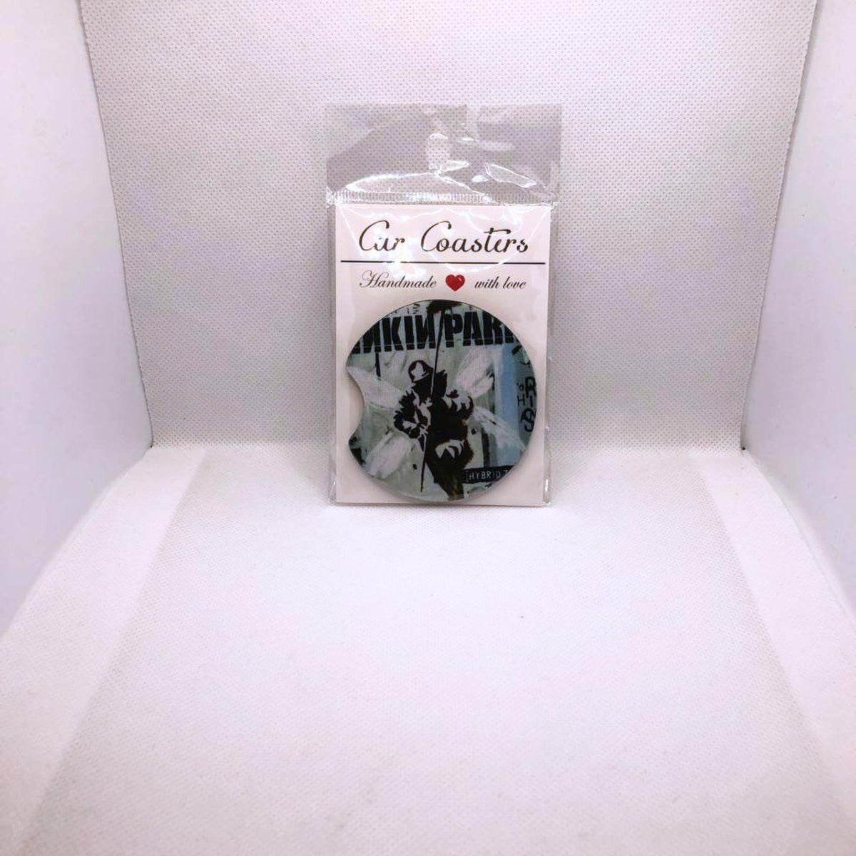 Custom Rock Band Car Coasters • “Hybrid Theory” Album Art Fabric & Neoprene Set • Handmade Gift for Music Fans • Rock Auto Accessory