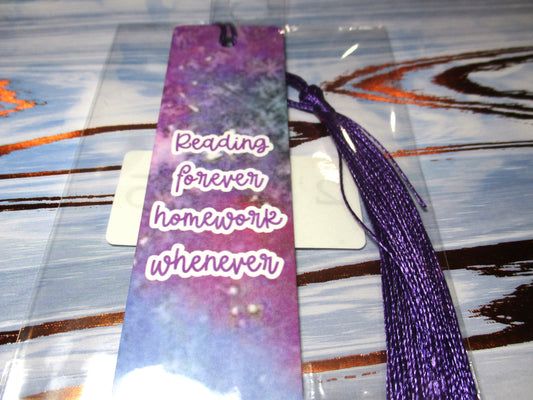 Reading Forever Homework Whenever Bookmark