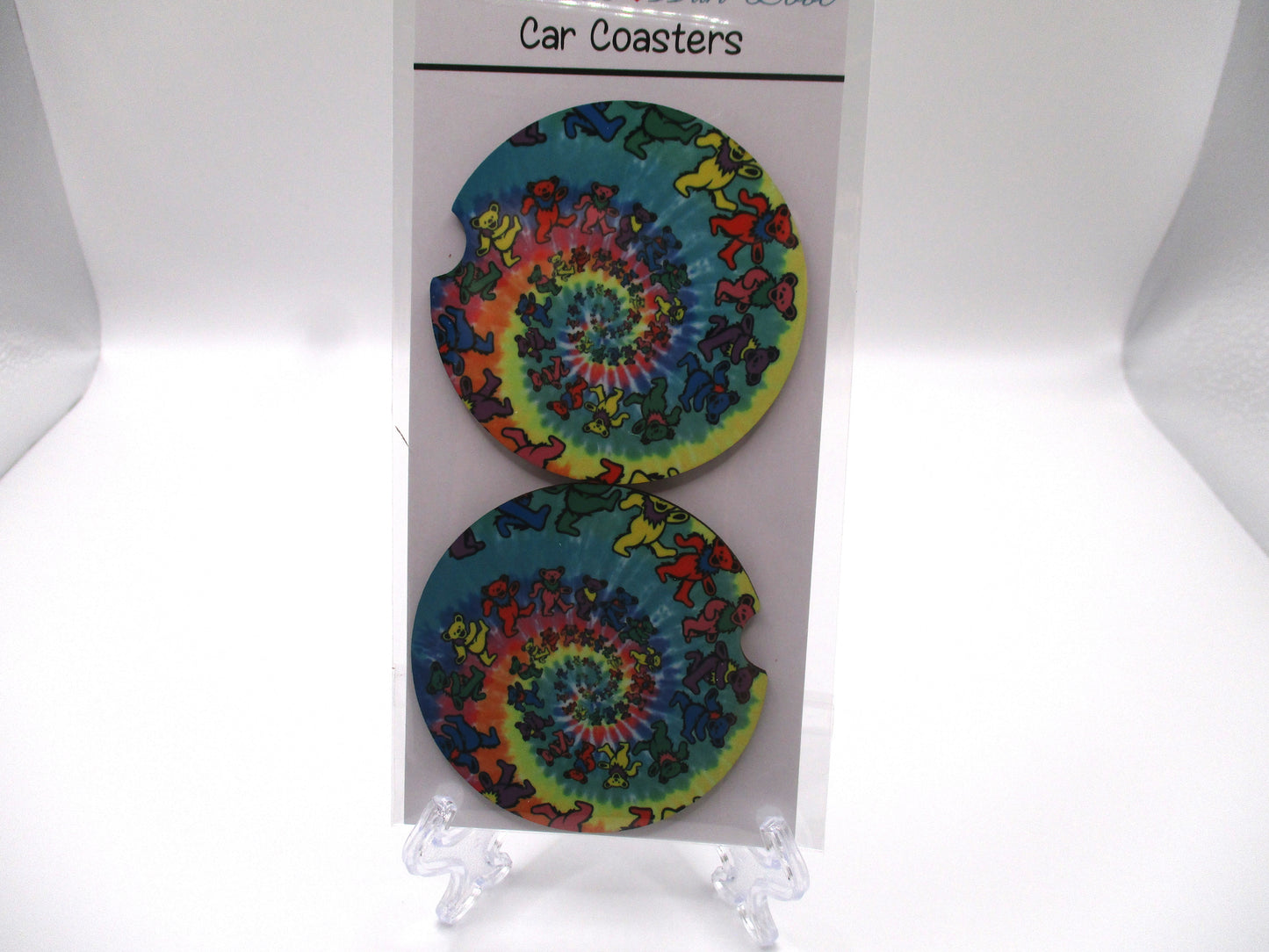 2 MDF Car Coasters - Grateful Dead Bears