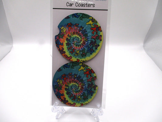 2 MDF Car Coasters - Grateful Dead Bears
