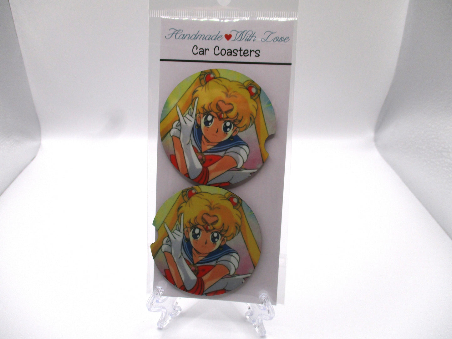 2 MDF Car Coasters - Usagi Moon Princess