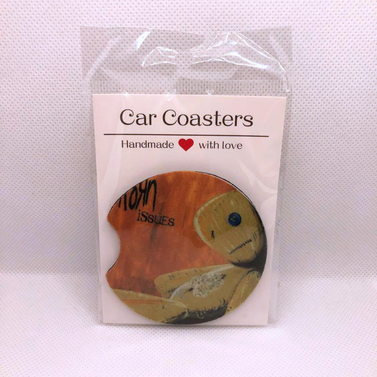 Custom Nu-Metal Band Car Coasters • Custom Album Art Fabric & Neoprene Set • Handmade Gift for Music Fans • Nu-Metal Auto Accessory