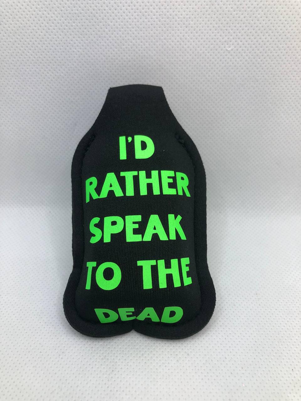 Black Glow In The Dark Ouija Board Planchette with "I'd Rather Speak To The Dead" Hand Sanitizer Keychain/Lotion Keychain/Sunscreen