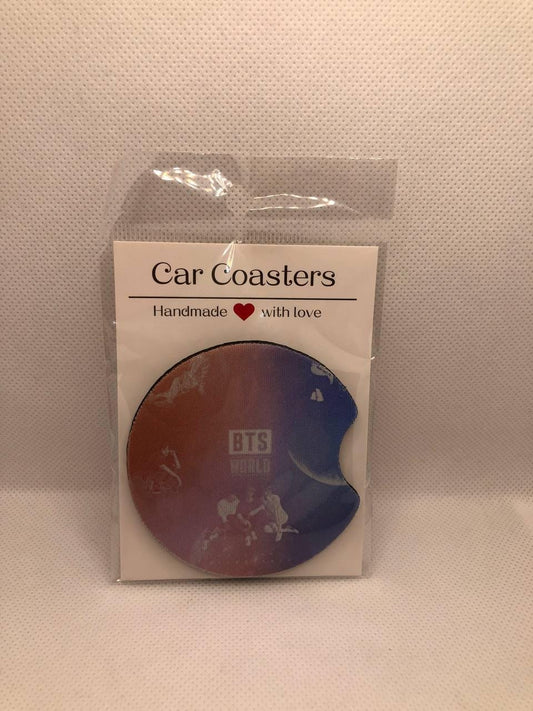 Custom K-POP Album Cover Car  Coasters • Gradient Fabric & Neoprene Set • K-Pop Fan Accessory