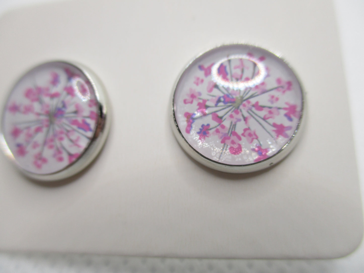12MM Hypoallergenic Stainless-Steel Small Pink Flower Stud Earrings (Not a real dried flower)