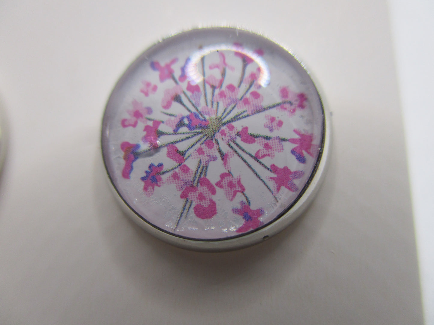 12MM Hypoallergenic Stainless-Steel Small Pink Flower Stud Earrings (Not a real dried flower)