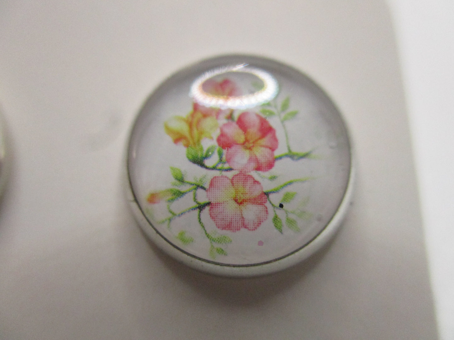 12MM Hypoallergenic Stainless-Steel Small Orange Flower Stud Earrings (Not a real dried flower)
