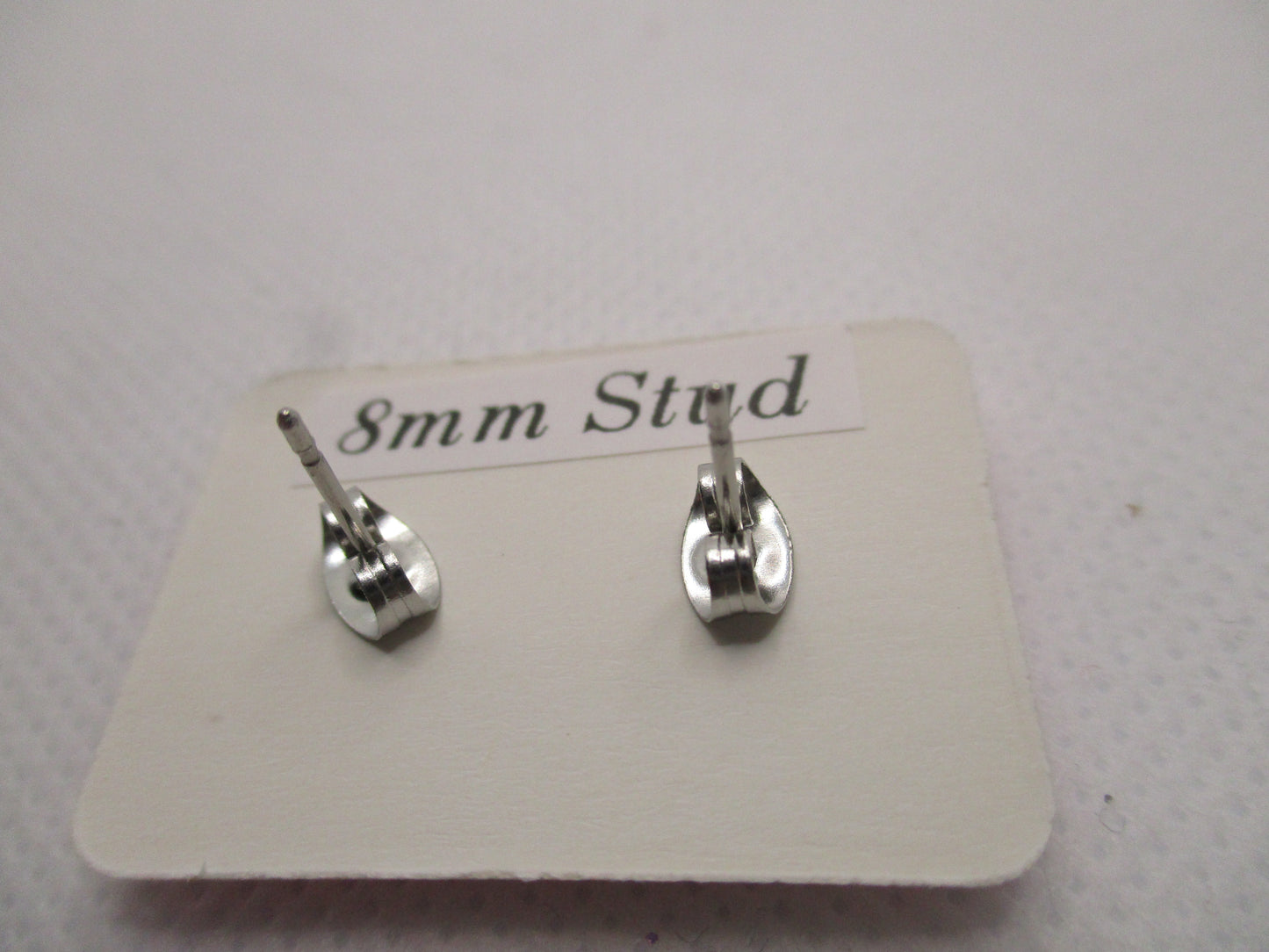 8MM Hypoallergenic Stainless-Steel Small Dark Pink Flower With Some Glitter Stud Earrings (Not a real dried flower)
