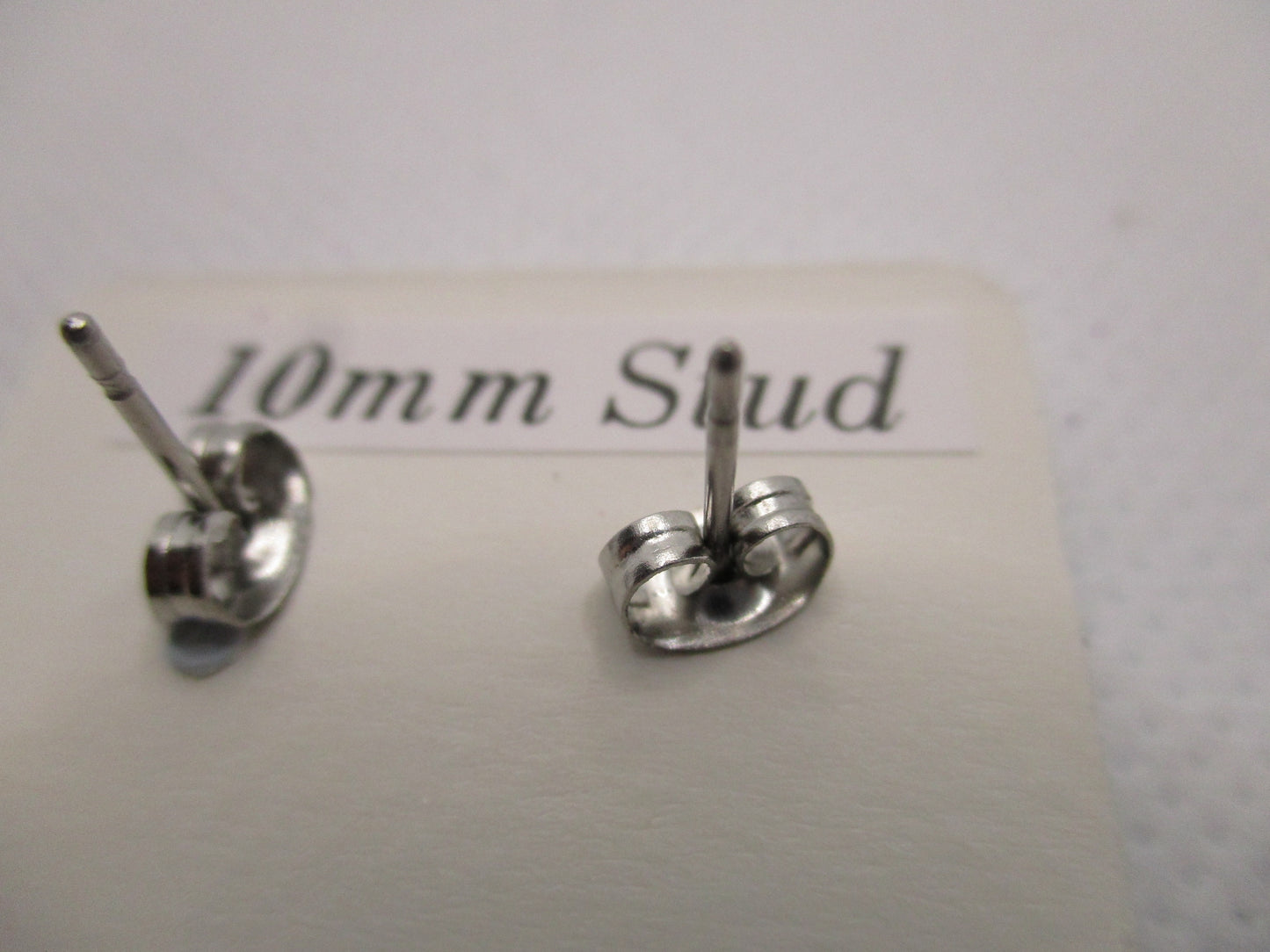 10MM Hypoallergenic Stainless-Steel Small Blue Flower With Some Glitter Stud Earrings (Not a real dried flower)