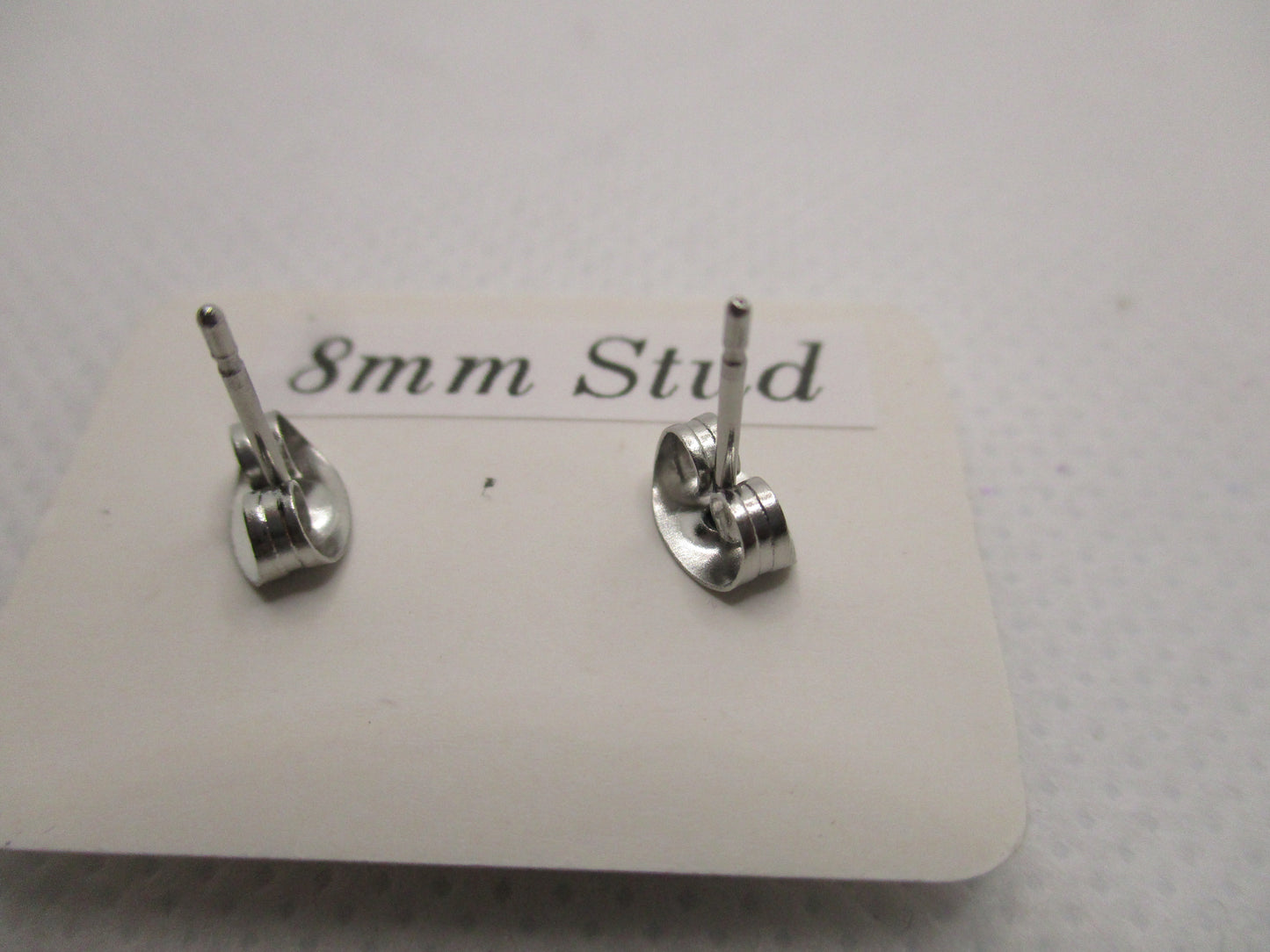 8MM Hypoallergenic Stainless-Steel Small Pink Flower With Some Glitter Stud Earrings (Not a real dried flower)
